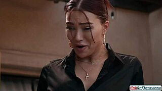 Tgirl college girlfriend fucked hard in public cafe