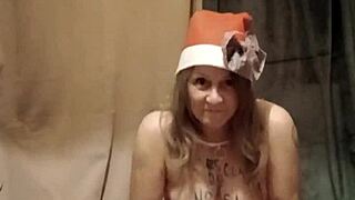 french milf slave strips teases slaps tits with magicwand orgasm