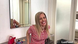 petite blondie nesty rides cock and sucks in hotel room pov