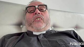 putalocura has latina lia ponce punished and fucked hard by padre damian