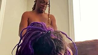 yo, that broke purple dreadhead slut's taking this rough dick pounding so hard right now