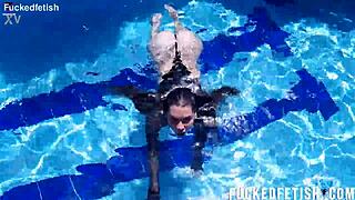 i dive underwater into jessica bunny's wet latina ass and passionate pussy