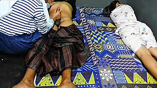 Wife Shares Hubby's Cock with Real Little Sis in Homemade 3some Blowjob Handjob Cumshot