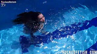 i dive underwater into jessica bunny's wet latina ass and passionate pussy