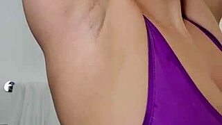 Dani Daniels reveals sweaty armpits big tits in bra for milf joi