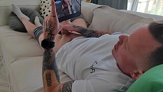 Stepbro cums hard from my sneaky handjob while parents away!