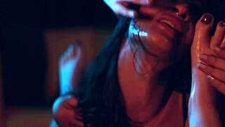 Horny latina brunette sluts choke gag deepthroat my feet toes in submissive femdom lesbian worship