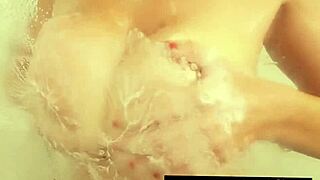 Big Busty Black Sara Spits and Spreads Wet Pussy in Panty Shower!