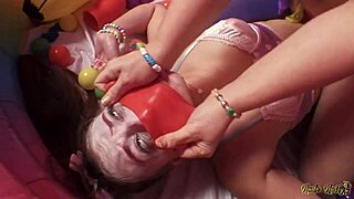 clown anal circus threesome explodes with gia's nasty rimming and pussy licking!