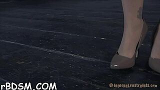 Bound European Couple in Hardcore Femdom BDSM Fucking