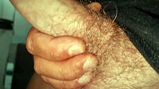 Guy Jerks Hard Cock Anal Finger Pokes Gushes Cum Balls POV Moaning Pleasure