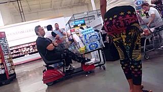 candid busty girl in tight leggings shows off her huge tits pt 2