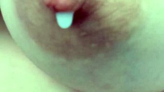 watch this italian milf squirt her hard full tit of hot milk!