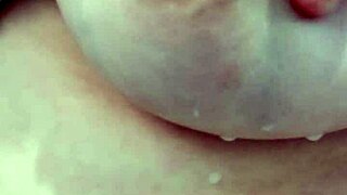 watch this italian milf squirt her hard full tit of hot milk!