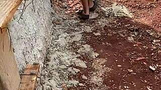 Novinha brunette latina anal assfucked by pedreiro outdoors public after school lingerie