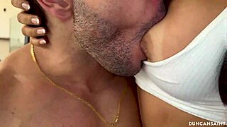 empty gym ignites athletic latina's squirting gym temptations with muscled stud