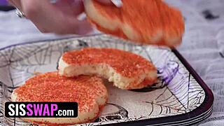 Halloween orgy summons sissies macy meadows and leana lovings for wild costume riding