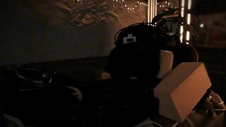 He bends the horny cat girl over for rough doggy creampie session