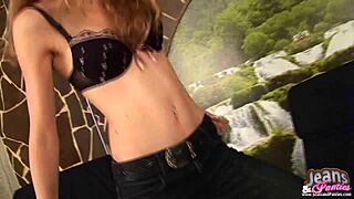 This TINY JEAN MINISKIRT barely covers my ass—wanna rip it off??