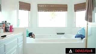 why does cute penelope woods gag on old man's monster cock in her tight ass?