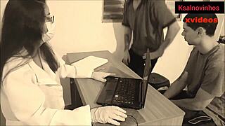 doctor grabs young cock in consult, see the wild end??