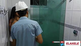 Hubby travels so i fuck the plumber paying with my pussy creampie