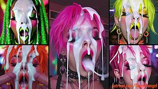 HOT GIRLS TAKE FACIALS And CREAMPIES With Redhead Cumshots!!