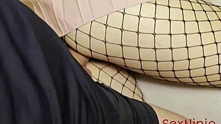 Curvy Big Ass Teen in Fishnets Gets Bent Over Doggystyle by Stepbrother During Study Help