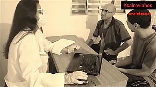 doctor grabs young cock in consult, see the wild end??
