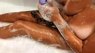 tanned stepsister showers in bathroom post-turkey trip