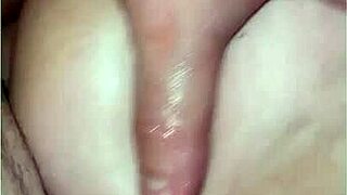 Wife bent over for double anal creampie tease