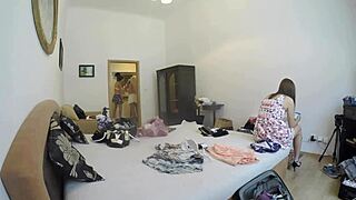 super hot girls' try-on haul in heels and miniskirts sparks lesbian backstage party