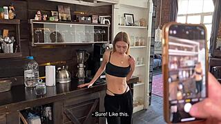 pretty blonde girlfriend moans loud getting roughly pounded by boyfriend outdoors