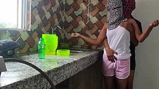 indian desi couple bangs juicy pussy in kitchen homemade wife riding hard