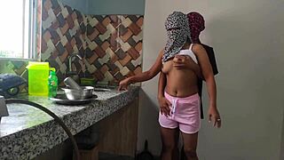 indian desi couple bangs juicy pussy in kitchen homemade wife riding hard