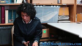 I caught the sneaky teen thief and she blew me before i fucked her face and pussy hard