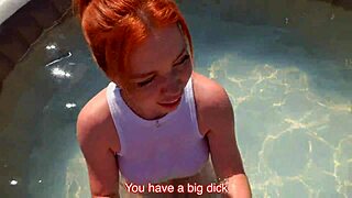 wanna see big cock stretch tight pussy in pool then facial blast?