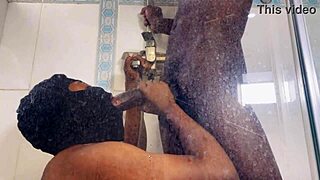 kneel gobble monster cock then bend over wall for hardcore pussy pounding