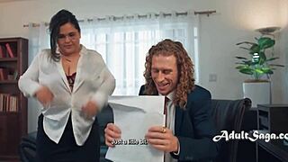 Chubby Wife Karla Lane Sarah Arabic Cheats with Husband's Boss Michael Vegas Office