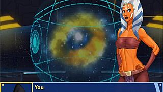 Trainer gropes dancing ass and boobs in orange outfit closeup