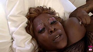 chunky black lady with big ass and tattoos gets fucked all night by her guy