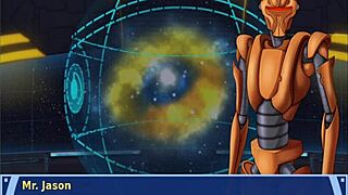 Trainer gropes dancing ass and boobs in orange outfit closeup