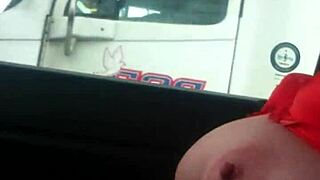 Aussiefox Flashes Tits Teasing Truckers Wife Style