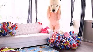 BTS wet Italian teen Bambolina drinks pee in first time rough anal gape cum on ass