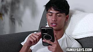 stepdad teaches twink stepson anal rimjob and blowjob basics