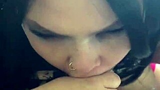 check out this curvy homemade pov tits out blowjob with cumshot