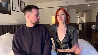 hey check out behind the scenes with lovely tall redhead pixie pink and andres acosta