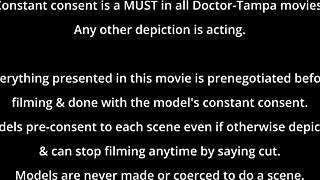 Dr tampa gloves up for backstage exam humiliating solana's shaved pussy and huge tits spread wide.