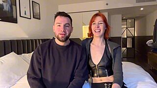 hey check out behind the scenes with lovely tall redhead pixie pink and andres acosta