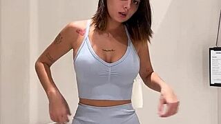 hey guys my first public changing room try on turns into hot masturbation session